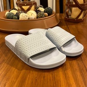 Adidas Adilette slides sandals new shoes blue flip flops Italy BA7539 Mens Sz 12